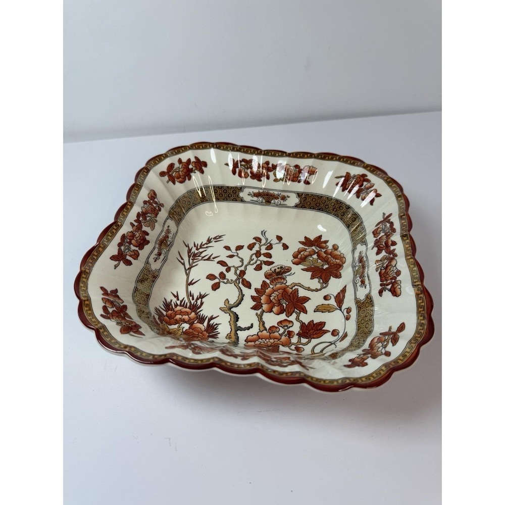 Copeland Spode England India Tree Square 9" Serving Bowl Dish Vintage READ